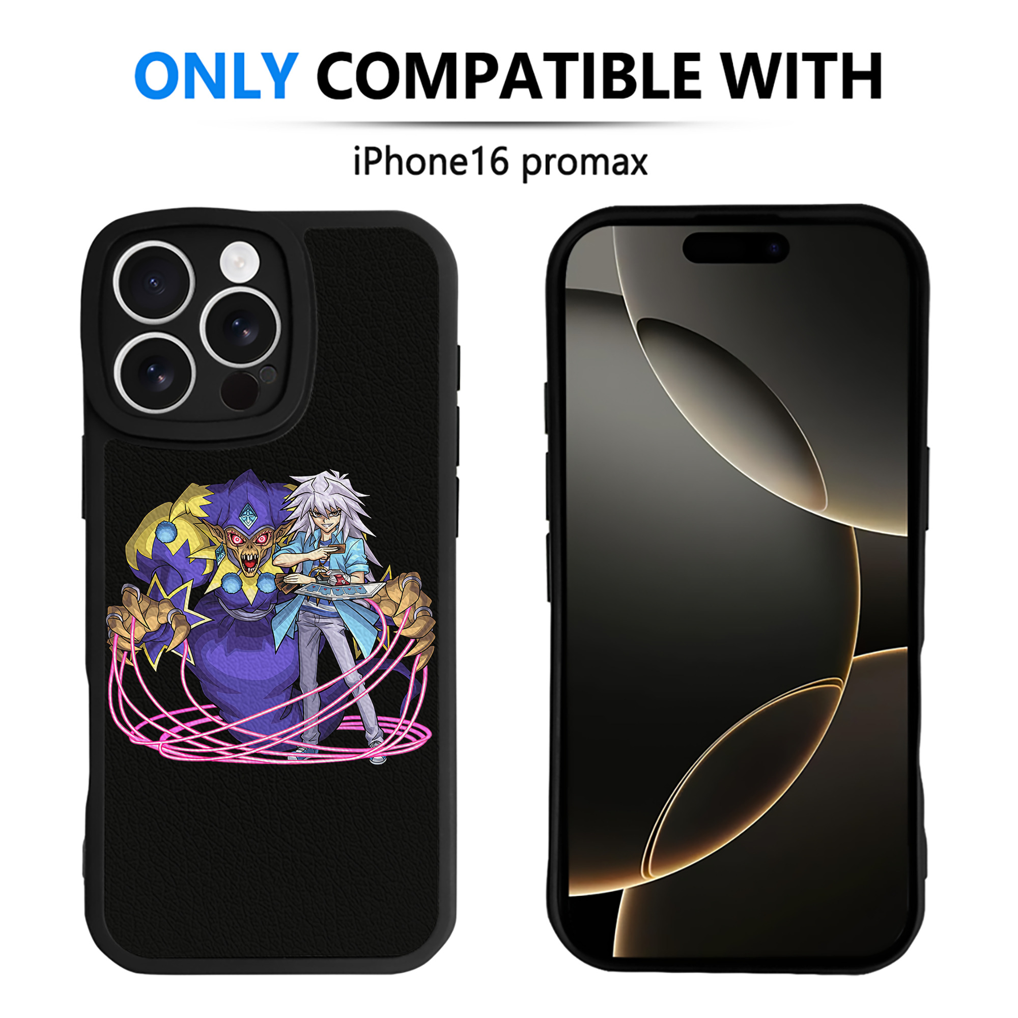 （画像用） 遊☆戯☆王 Yu-Gi-Oh! 【iPhone 16シリーズ対応】シリコンスマホケース（レザー調） 材質：シリコン